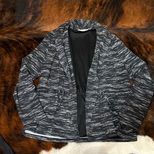 Christopher & Banks Black and Gray Knit Cardigan/ Blazer size L